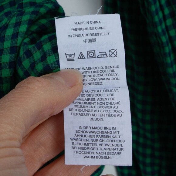 J. Crew Womens Plaid Gingham Button Shirt Size 8 Green Long Sleeve Preppy Work - Picture 7 of 10